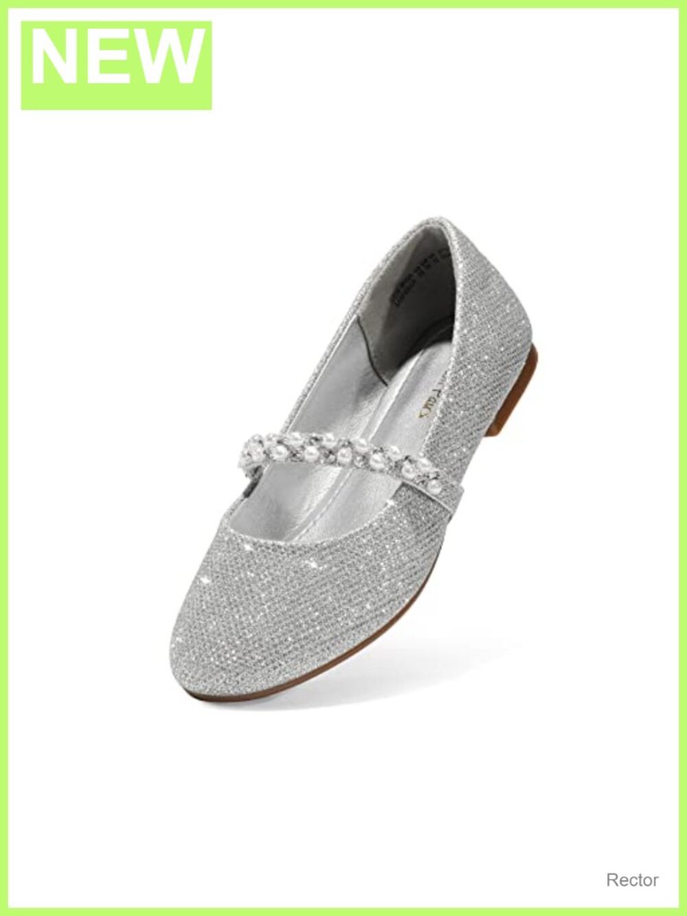 Girls Mary Jane Dress Shoes Pearl Strap Flat Comfortable Slip On